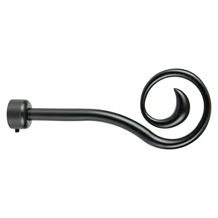 Tapa final Colonial báculo - 1 ud. - Soporte de barra de cortina negro con extremo espiral decorativo. Perfecto para colgar cortinas con estilo y añadir un toque elegante a cualquier habitación.