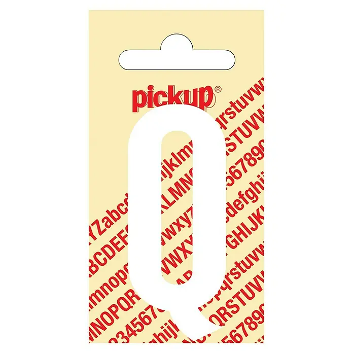 Pickup Aufkleber - Motiv: Q, Weiß, Höhe: 60 mm - Aufkleber "Q" von Pickup, ideal zum Basteln und Dekorieren. Selbstklebend, einfach anzubringen für individuelle Projekte.