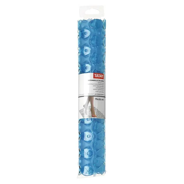 Tatay Antideslizante para bañera - 36 x 70 cm, Azul - Alfombrilla de baño azul de Tatay, 70x36 cm, para mayor seguridad en el baño. La alfombrilla antideslizante evita resbalones en la bañera.
