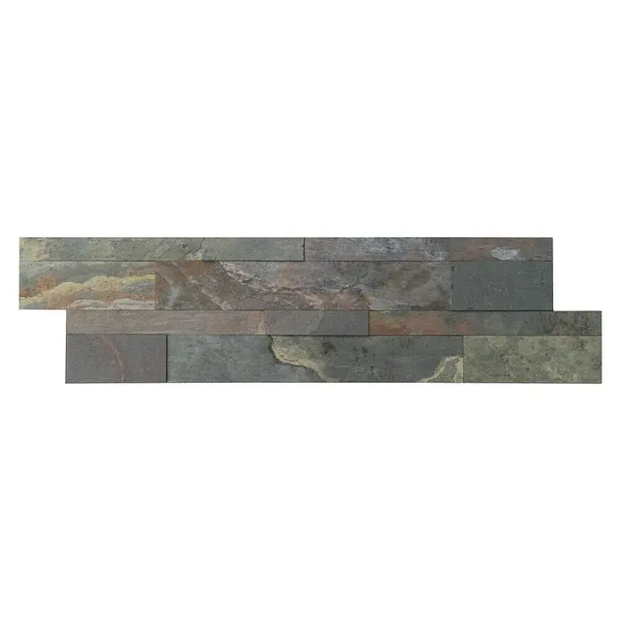 Selbstklebemosaik - 60 x 15 cm, Basaltgrau - Paneel aus Naturstein mit verschiedenen Farbtönen, ideal für stilvolle Wandverkleidungen.