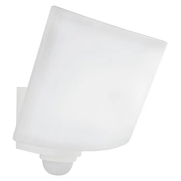 REV LED-Sensor-Außenwandstrahler - 28 W, L x B x H: 18,3 x 23,9 x 25,3 cm, Weiß, IP44 - Wandleuchte aus weißem Kunststoff mit Bewegungssensor für den Außenbereich, modernes Design für Haus und Garten.