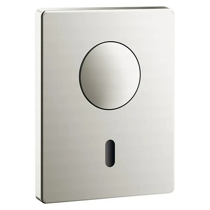 Grohe Betätigungsplatte Tectron Skate - Edelstahl, Bedienung Spülkasten-Betätigungsplatte: Infrarot - Moderne WC-Betätigungsplatte in gebürstetem Nickel mit rundem Betätigungsknopf und Sensor für eine hygienische Spülung.