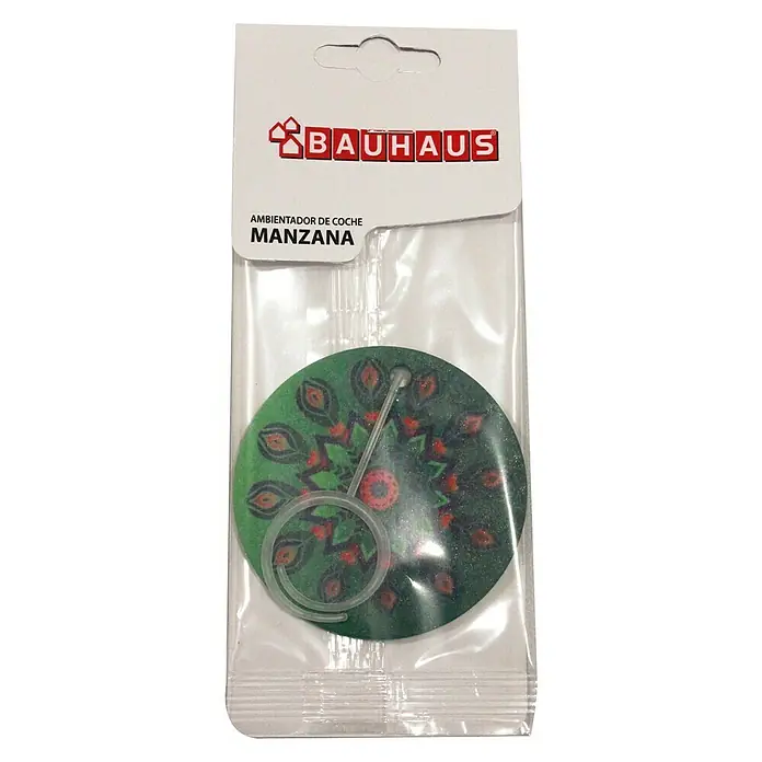 BAUHAUS Ambientador de coche Mandalas - Manzana - Ambientador de coche con aroma a manzana de Bauhaus, envasado en plástico transparente.