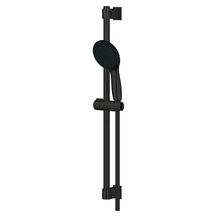 Grohe QuickFix Vitalio Start Brausegarnitur 110 - Lochabstand: 47 cm - 62 cm, Anzahl Strahlarten: 2 Stk., Schwarz - Schwarz mattes Duschstangenset mit Handbrause. Das Set beinhaltet eine Stange und eine verstellbare Handbrause.