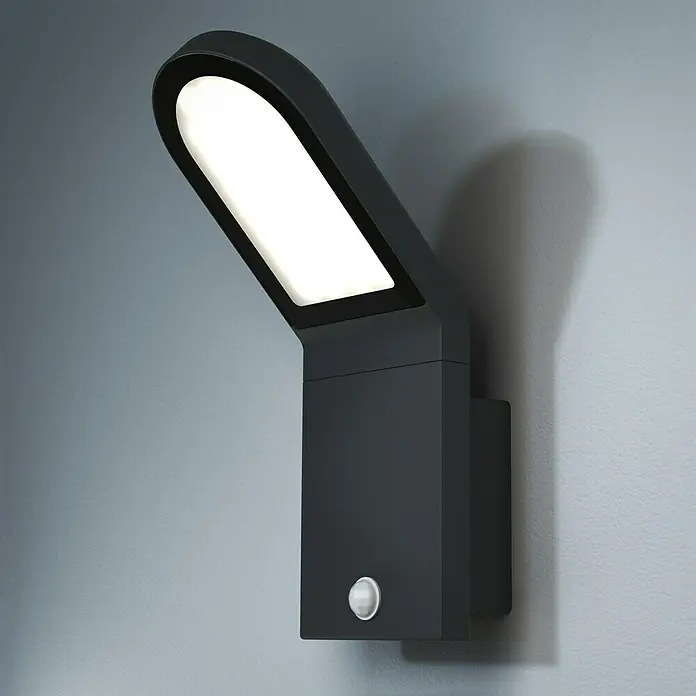 Osram Endura Style LED-Sensor-Außenwandleuchte Wall - 12 W, L x B x H: 16,8 x 10 x 27,3 cm, Dunkelgrau, Warmweiß - Wandleuchte mit Bewegungsmelder in modernem Design, ideal für den Außenbereich.
