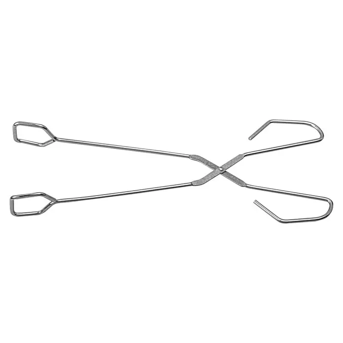 Grillstar Grillzange - Länge: 30 cm - Die Abbildung zeigt eine glänzende Tiegelzange aus Metall. Sie ist ein Werkzeug zum sicheren Halten und Transportieren von heissen Objekten.