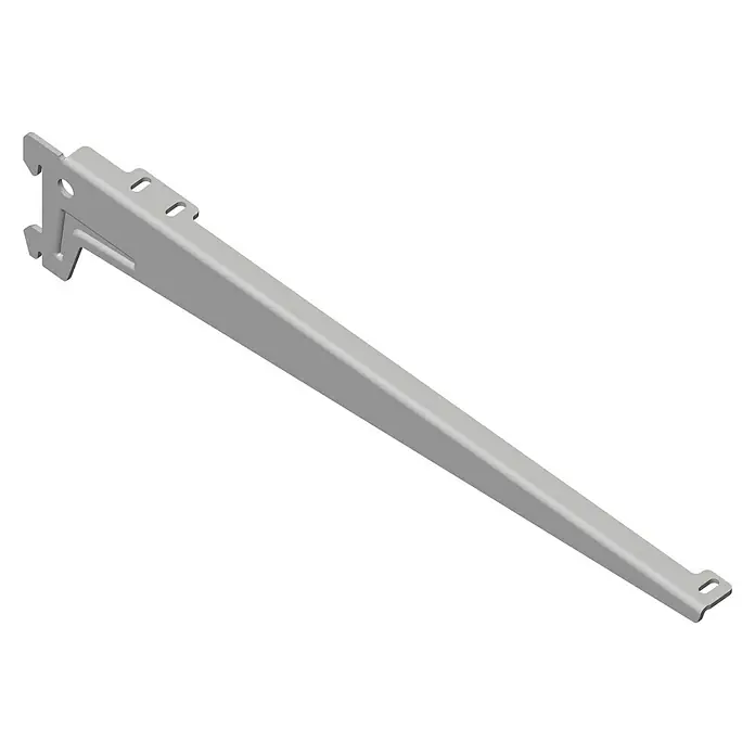Element System Winkelträger - Länge: 38 cm, Weiß/Aluminium, Belastbarkeit: 55 kg, 1 Stk. - Regalträger in Grau. Der Träger ist stabil und langlebig, ideal für die Montage von Regalböden.