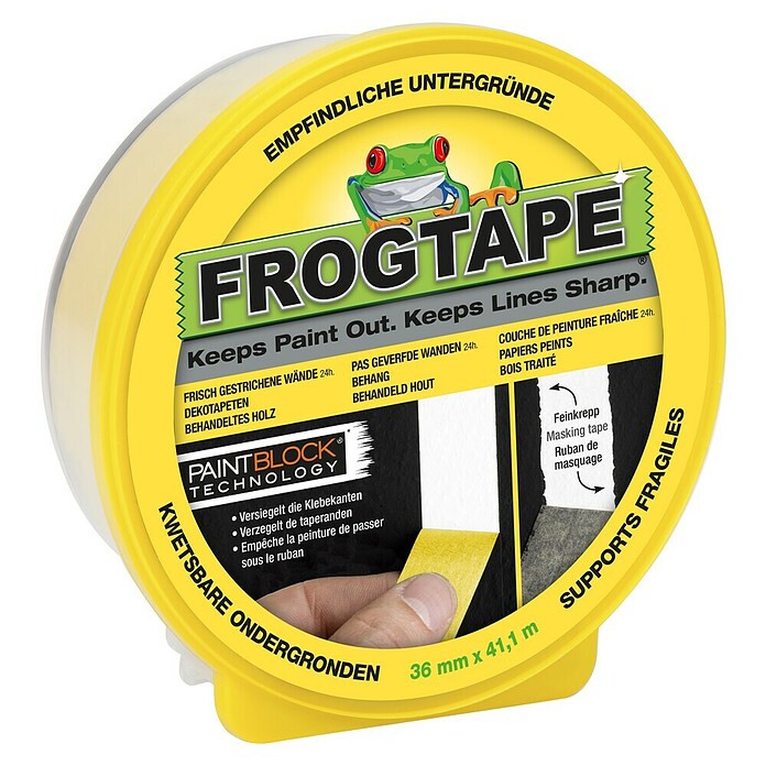 Frogtape Kreativklebeband Delicate Surface (41,1 m x 36 mm, Gelb)