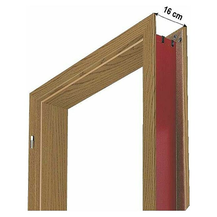 Doornite Podboj za vrata Hrast  (850 x 2.000 mm, Debelina stene: 16 cm, Smer odpiranja: Levo, Bela) | 4768 - Zargen Dekor | GBDC - Innentüren | GBD - Bauelemente | GB - Bauelemente | G - Holz/Bauelem | BAUHAUS