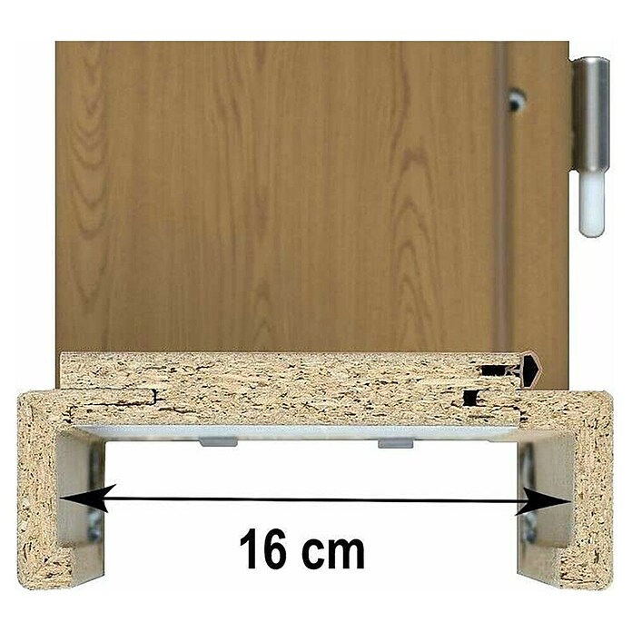Doornite Podboj za vrata Hrast  (850 x 2.000 mm, Debelina stene: 16 cm, Smer odpiranja: Levo, Bela) | 4768 - Zargen Dekor | GBDC - Innentüren | GBD - Bauelemente | GB - Bauelemente | G - Holz/Bauelem | BAUHAUS