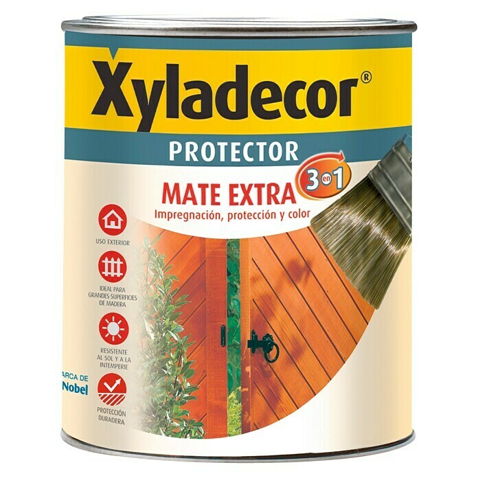 Xyladecor Protección para madera Mate Extra 3 en 1 (Palisandro, 2,5 l, Mate)