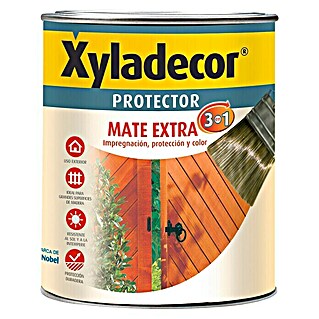 Xyladecor Protección para madera Mate Extra 3 en 1 (Castaño, 750 ml, Mate)