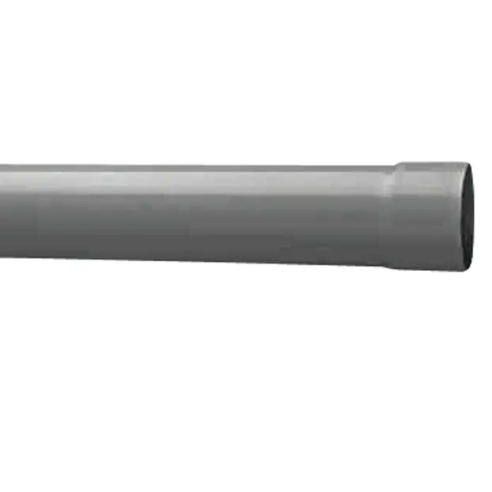 Tubo PVC Multicapa - Ø x L: 75 mm x 3 m, Plástico, Gris - Tubo de plástico gris utilizado en instalaciones sanitarias, ideal para conducciones de desagüe y sistemas de drenaje, robusto y duradero.
