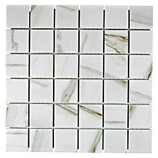 Mosaikfliese Quadrat Calacatta CIM Q48 CT (30,6 x 30,6 cm, Weiß, Matt)