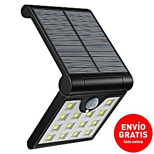 Arte confort Aplique solar LED para exterior Neus (1 W, Plástico, Blanco frío, Negro)