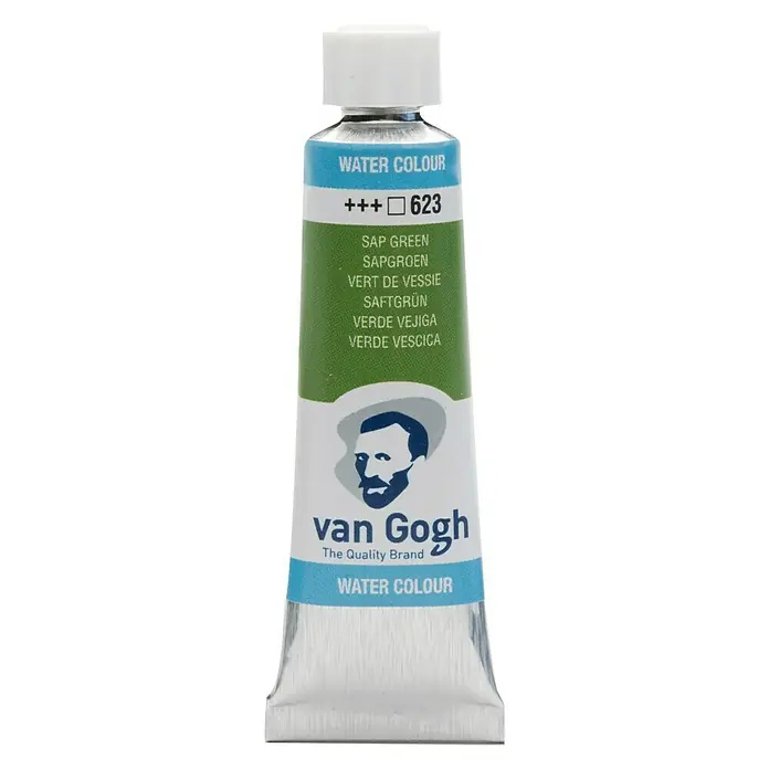 Talens Van Gogh Acuarela - Verde vejiga, 10 ml, Tubo - Tubo de pintura de acuarela Van Gogh en color verde savia, ideal para artistas y aficionados.