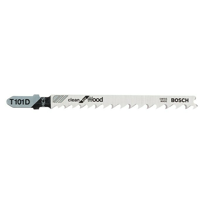 Bosch Professional Hoja de sierra de calar T 101 D Clean for Wood (Madera / madera aglomerada, 5 uds.)