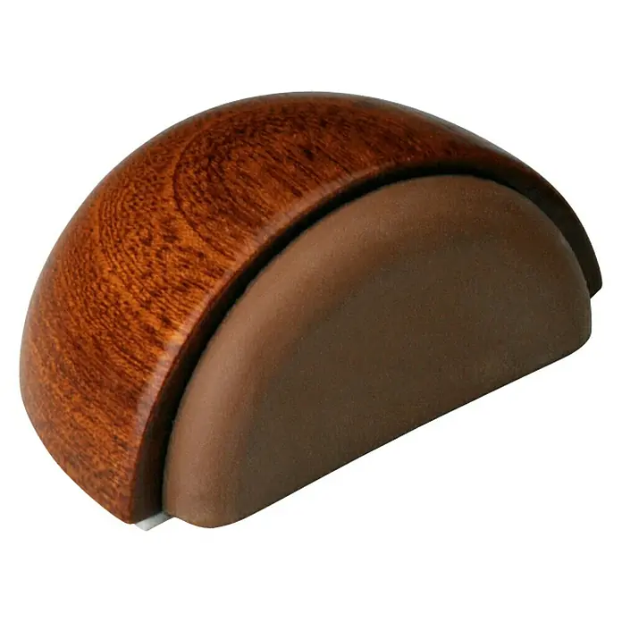 Inofix Tope de puerta 2039 - Madera, Marrón, 1 ud. - Tope de puerta de madera con inserto de goma. Un ayudante práctico para mantener las puertas abiertas y proteger las paredes de los daños.