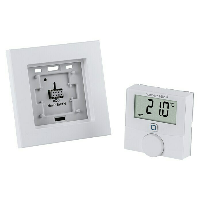 Homematic IP Funk-Raumthermostat HmIP-BWTHNetzbetrieben, 230 V/50 Hz, 54 x 86 x 86 mm Detail Shot