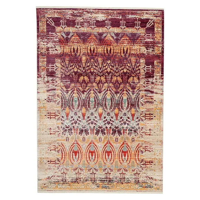 Kayoom Kurzflorteppich Baroque - Rot/Beige, 230 x 160 cm, 100 % Polyester - Ein detailreicher Teppich mit orientalischen Mustern und einer Farbpalette von Violett bis Beige. Dekoratives Element für jeden Raum.