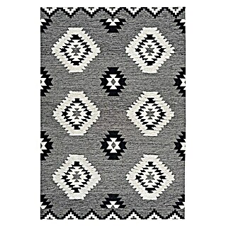 Kayoom Flachgewebeteppich Ethnie (Grau, 150 x 80 cm, 100 % Baumwolle)