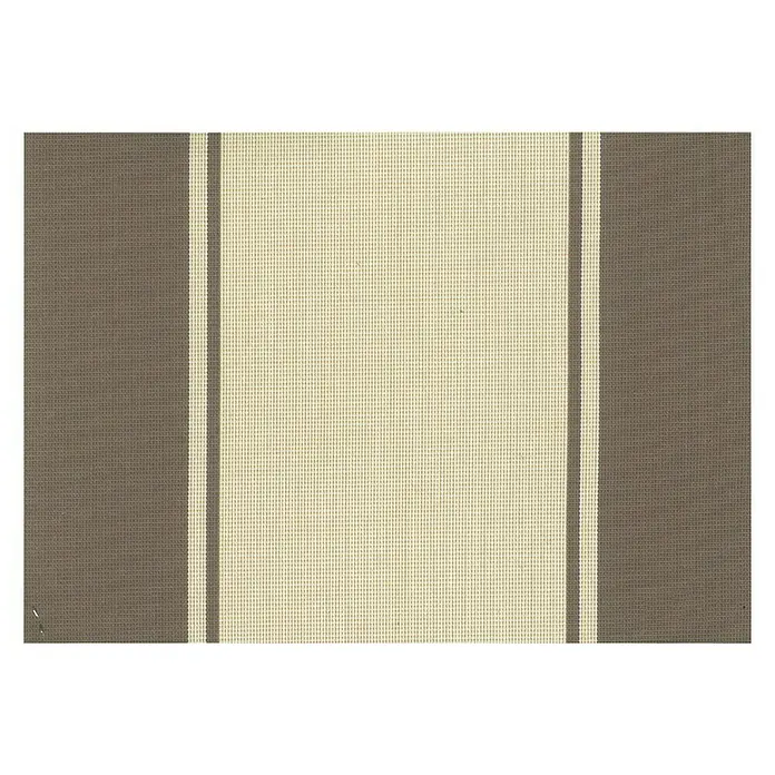 Sunfun Ersatztuch - Beige/Grau, Breite: 3,5 m, Ausfall: 3 m, Passend für: Sunfun Vollkassettenmarkise Beige/Grau 3,5 x 3 m - Stilvoller Tischset mit braunen Seitenstreifen und beigem Mittelteil, perfekt für jede Tischdekoration.