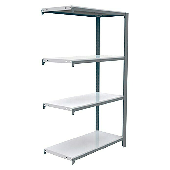 Simonrack Simonoffice Estantería metálica Offliclick Metal Adicional (L x An x Al: 30 x 90 x 150 cm, Capacidad de carga: 200 kg/balda, Número de baldas: 4 ud., Gris)