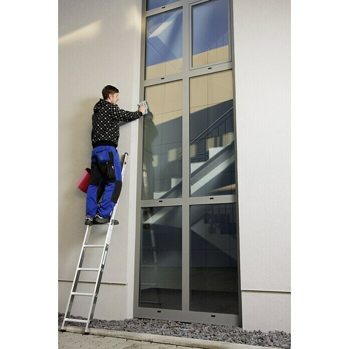 Krause Corda Escalera de peldaños simples (Altura de trabajo: 3,2 m, Número de peldaños: 8 peldaños, Aluminio)