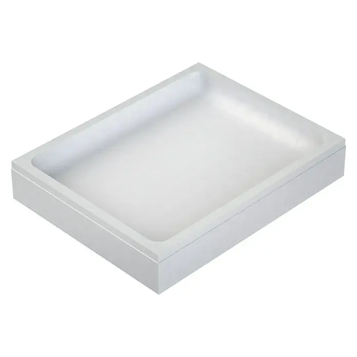 Ottofond Duschwannenträger Puerto - L x B: 137 x 77 cm, Expandiertes Polystyrol, Weiß - Ein weißes, rechteckiges Waschbecken mit klaren Linien und einer glatten Oberfläche, ideal für moderne Badezimmerdesigns.