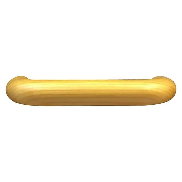 Häfele Tirador para muebles - Tipo de tirador del mueble: Estribo, Madera, Lacado, Pino - Pasamanos de madera para escaleras o barandillas. El producto está hecho de madera clara y tiene una superficie lisa y redondeada.
