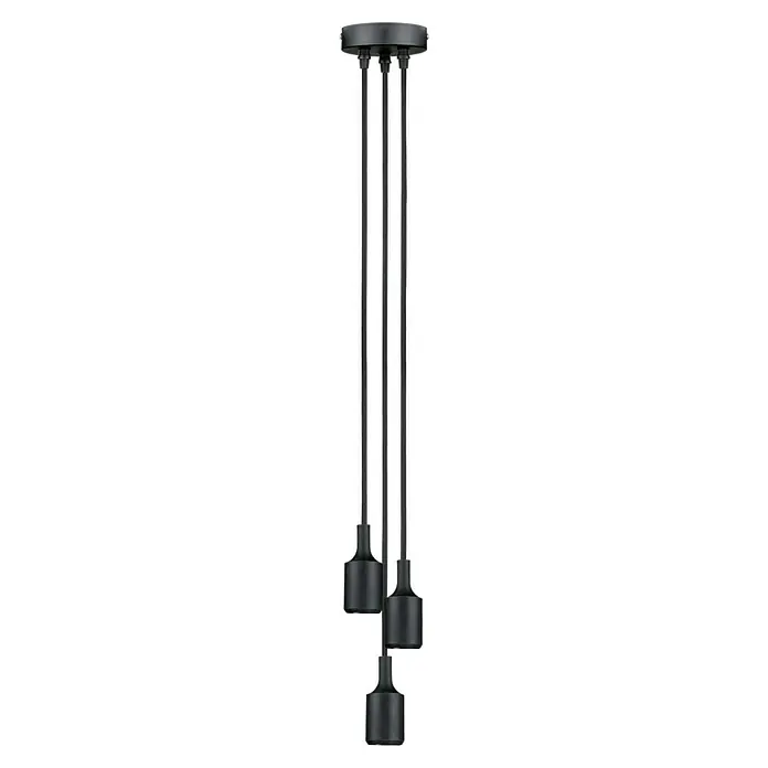 Paulmann Neordic Pendelleuchte Ketil - Höhe: 200 cm - Schwarze Pendelleuchte mit drei Lampen. Die minimalistische Leuchte sorgt für ein stilvolles Ambiente und eine angenehme Beleuchtung.
