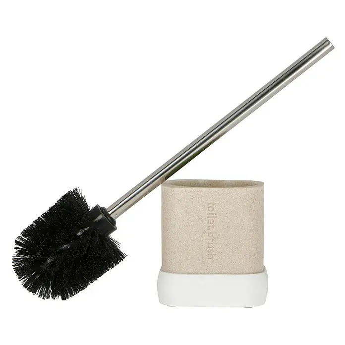 Venus Nara WC-Bürstengarnitur - Polyresin, Beige - Eine elegante Toilettenbürste mit Halter. Das Badaccessoire kombiniert Funktionalität mit modernem Design und ist ein Blickfang im Badezimmer.