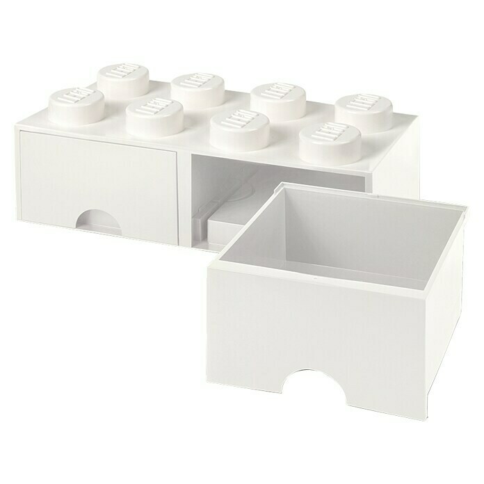 Lego Schubladenbox Brick (L x B x H: 50 x 25 x 18 cm, Weiß, Anzahl Schubladen: 2 Schubladen)