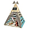 Muddy Buddy Tipi-Zelt (L x B: 135 x 135 cm, Holz, Natur/Warmgrau/Petrolblau)