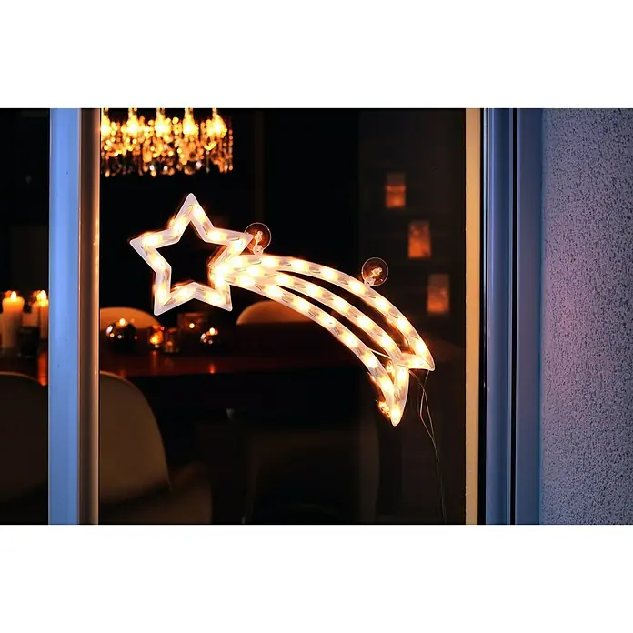 Konstsmide LED-Lichtschlauch Komet Silhouette -  - Leuchtender Sternschnuppen-Fensterschmuck mit Saugnäpfen zur einfachen Befestigung an Glasflächen. Ideal für festliche Dekorationen im Innenbereich.