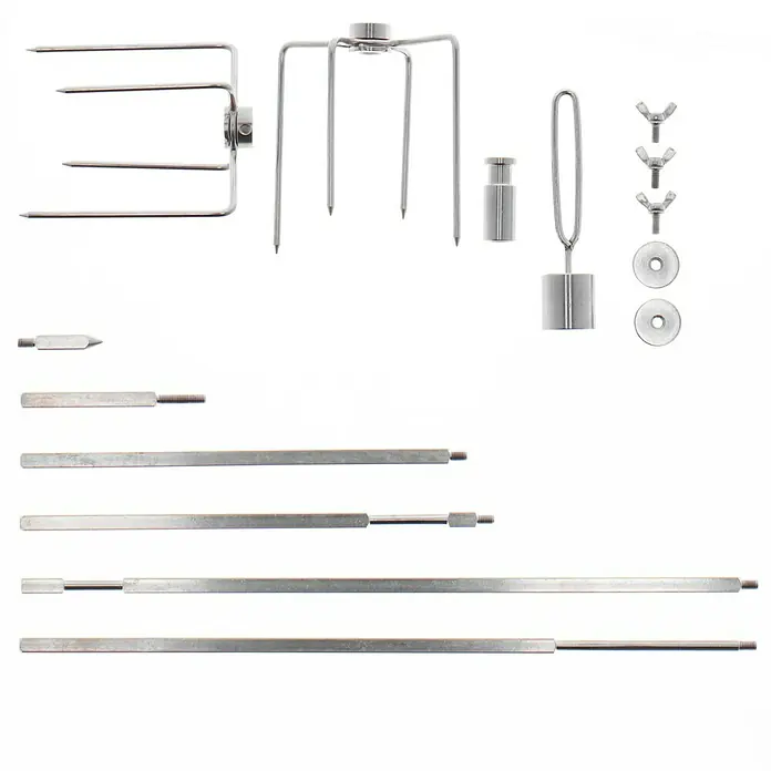 Kingstone Drehspieß - Passend für: Kingstone Gasgrill Cliff & Diner - Grillspieß-Set aus Edelstahl mit verschiedenen Aufsätzen für vielseitige Grillmöglichkeiten. Hochwertig und langlebig.