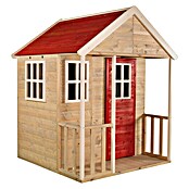 Wendi Toys Spielhaus (120 x 120 cm, Holz, Natur/Rot)