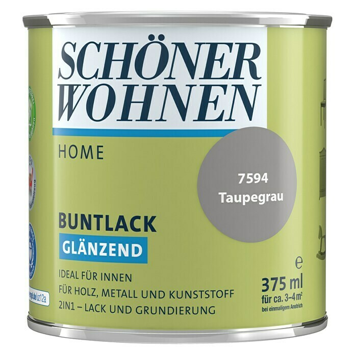 Schöner Wohnen Home Buntlack (Taupegrau, 375 ml, Glänzend)