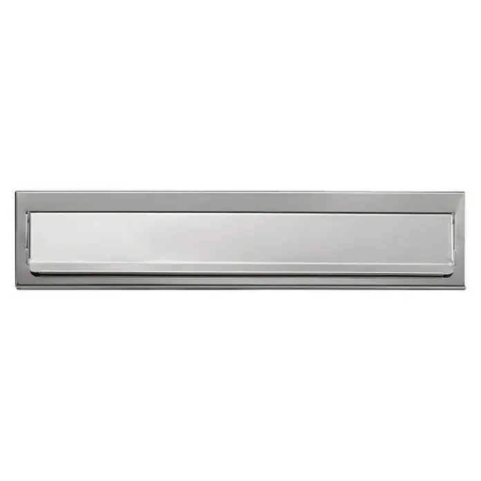 Arregui Bocacartas C-601 - L x An x Al: 24,8 x 7,3 x 2 cm, Acero inoxidable, Acero inoxidable - Una tapa de buzón plateada. La tapa del buzón es rectangular y tiene un diseño elegante para facilitar la introducción del correo.