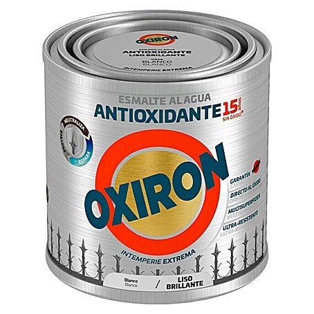 Oxiron Esmalte para metal Antioxidante Eco (Blanco, 250 ml, Brillante)