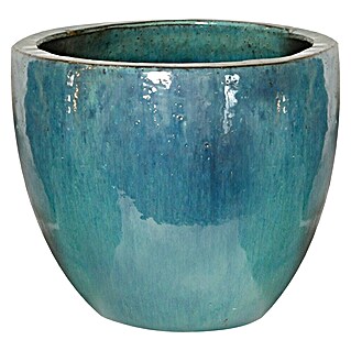 Mega Collections Plantenpot Corsica (Buitenmaat (Ø x h): 41 x 33 cm, Keramiek, Blauw)