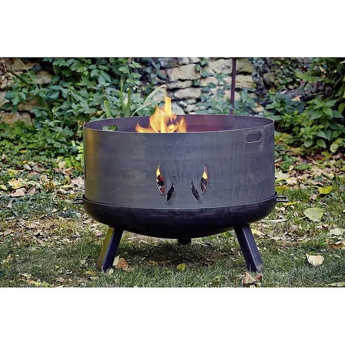 Buschbeck Feuerschalen-Aufsatz - Durchmesser Feuerschale: 80 cm, Eisen - Metallische Feuerschale mit Flammen. Ideal für gemütliche Abende im Freien, sorgt sie für Wärme und eine tolle Atmosphäre.