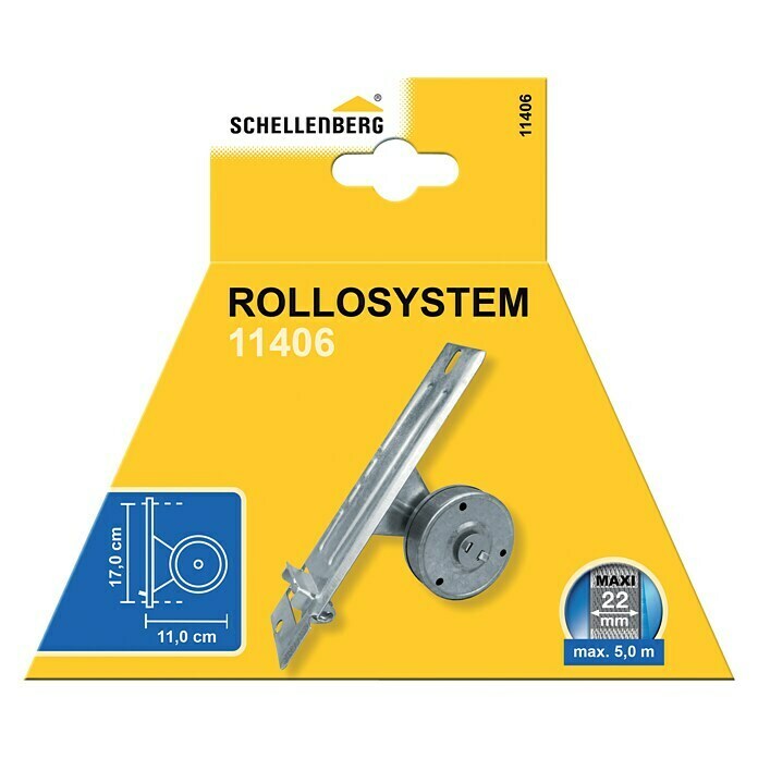 Schellenberg Rollladen-Gurtwickler MaxiLochabstand: 170 mm, Gurtbreite: 23 mm Front View