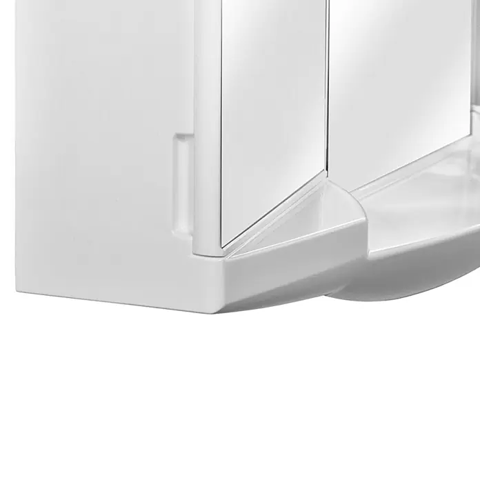 Sieper Spiegelschrank Chico GL - B x H: 62 x 52,6 cm, Weiß - Nahaufnahme einer weißen Abfallbox, die ein elegantes und hygienisches Design für den Innenbereich aufweist.