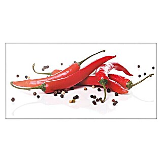 CUCINE Küchenrückwand (Fiery Chili & Pepper, 80 x 40 cm, Stärke: 6 mm, Einscheibensicherheitsglas (ESG))