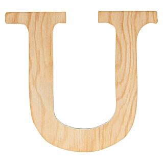 Artemio Letra de madera (Motivo: U, L x An x Al: 11,5 x 1 x 11,5 cm, Madera)