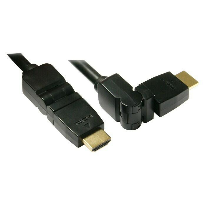 Metronic Cable HDMI rotativo (Largo: 1,5 m, Contactos chapados en oro, Hasta 10,2 Gbit/s)