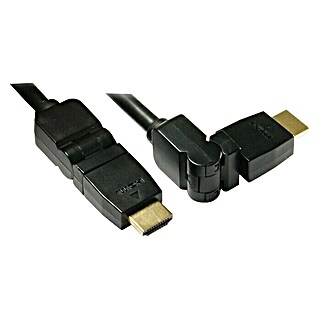 Metronic Cable HDMI rotativo (Largo: 1,5 m, Contactos con chapado dorado, Hasta 10,2 Gbit/s)