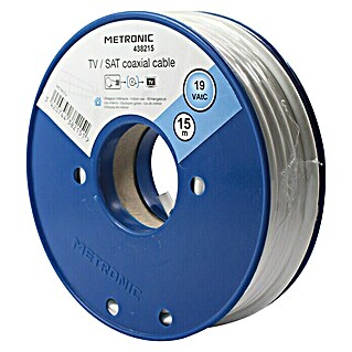Metronic Cable coaxial TV / SAT (Largo: 15 m, Blanco)