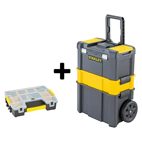 Stanley  Caja profesional con ruedas Essential + Sortmaster